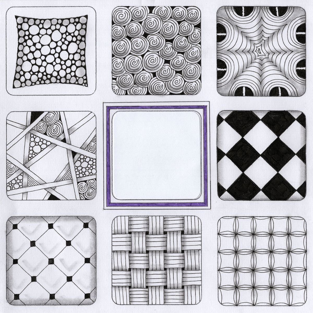Square tin and 12 piece Zentangle tool kit – Tangledweb Creations