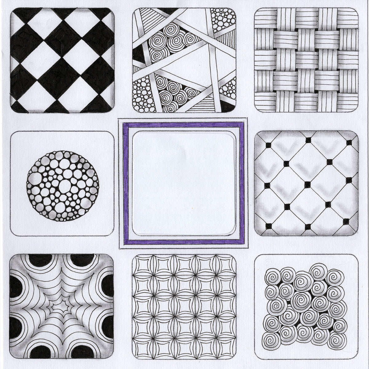 Square tin and 12 piece Zentangle tool kit – Tangledweb Creations