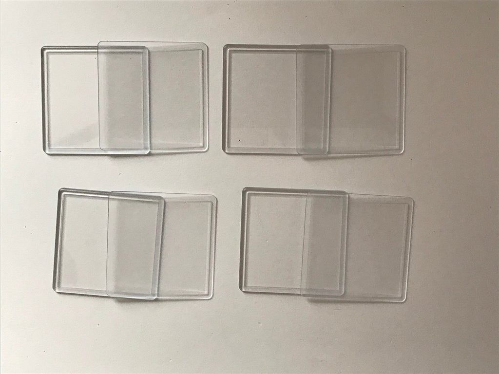 Clear plastic coasters and clear plastic magnets set of 4
