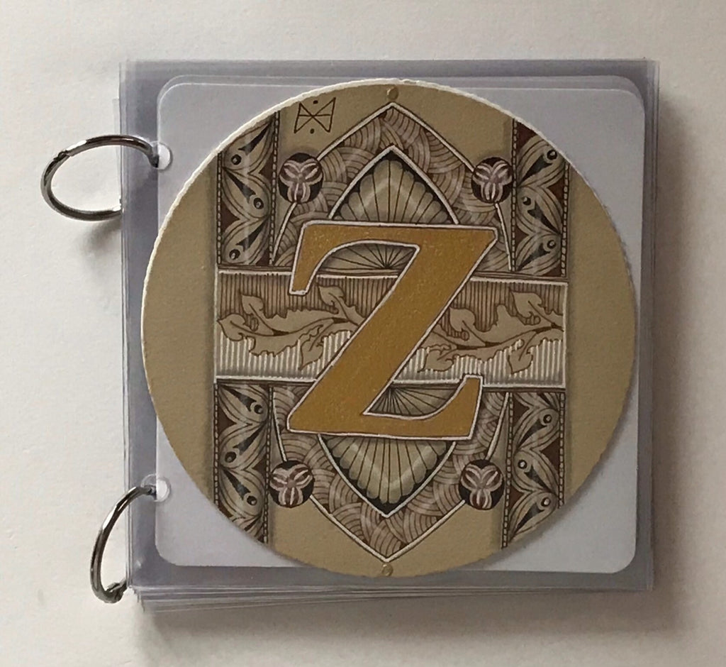 Plywood mini album with clear plastic sleeves for Zendala & Apprentice sized Zentangle Tiles