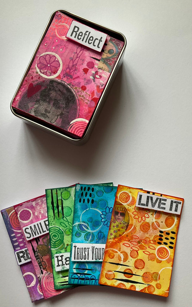Artist Trading card rectangular tin with x10 pre cut watercolour ATC’s