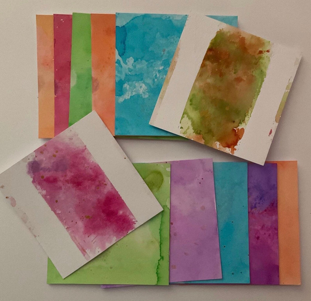 Square tin for standard & 3Z size art Tiles and 10 watercolour squares