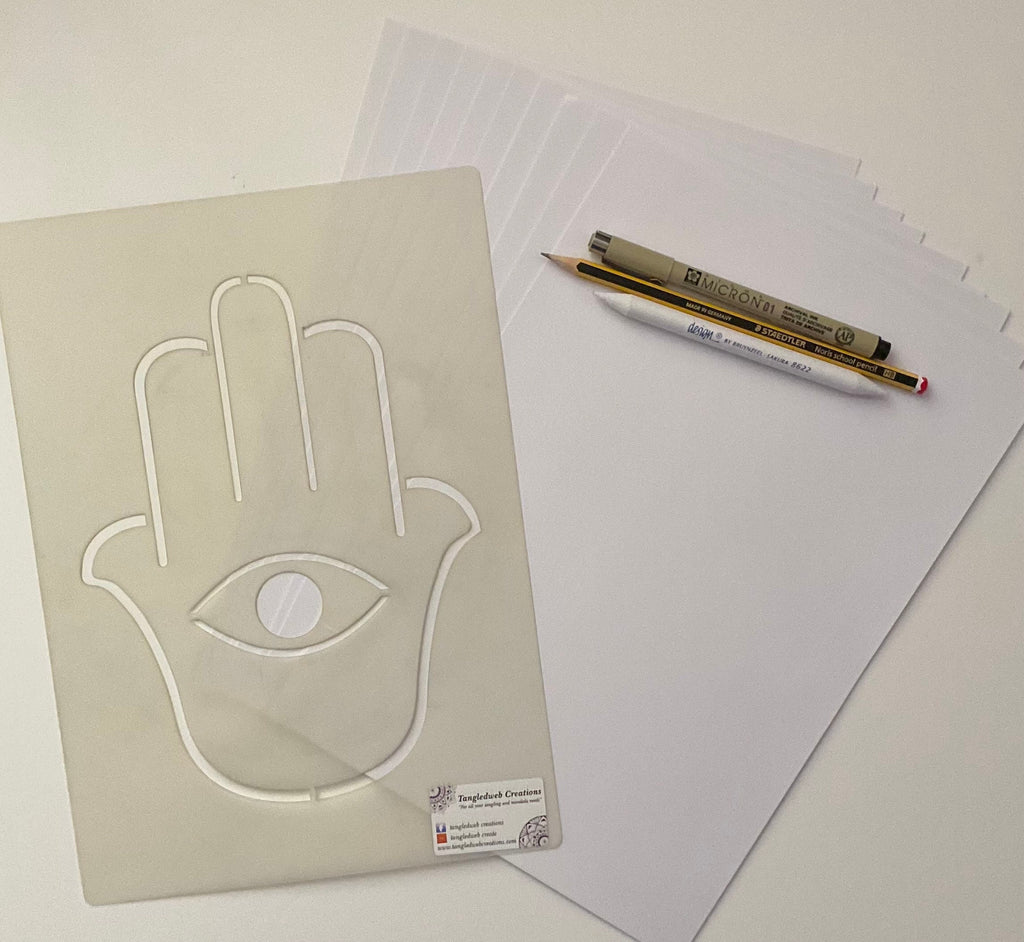 Hamsa hand A4 stencil kit