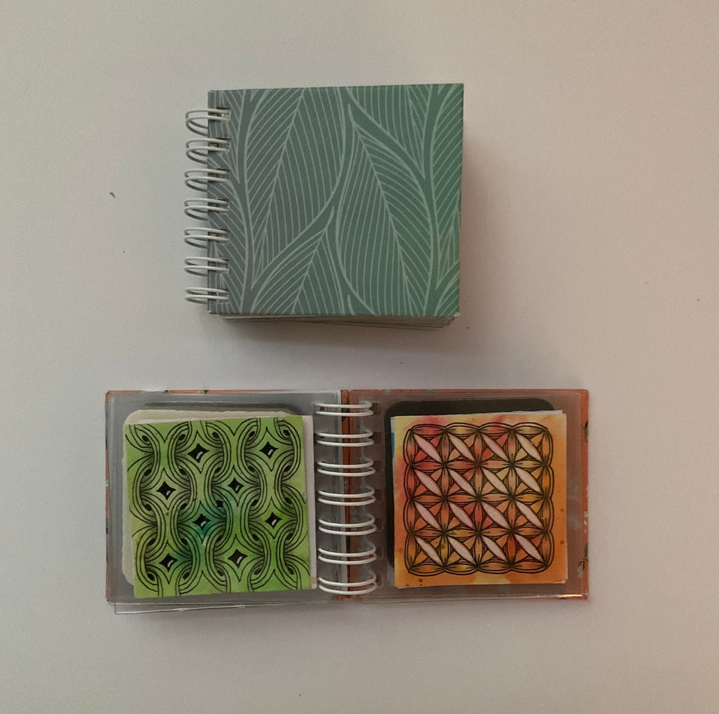 Wire bound plastic sleeves for Bijou size Zentangle art Tiles