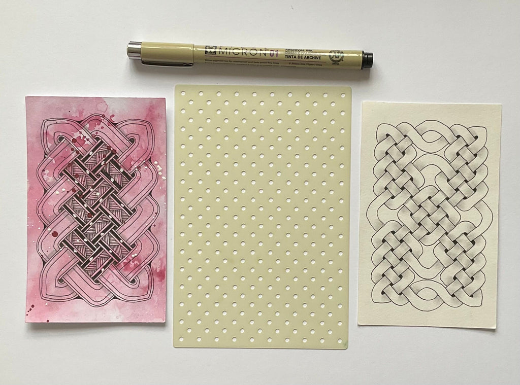 Square and rectangle ‘Dotty’ plastic reusable stencils for Celtic knots and Zentangle art