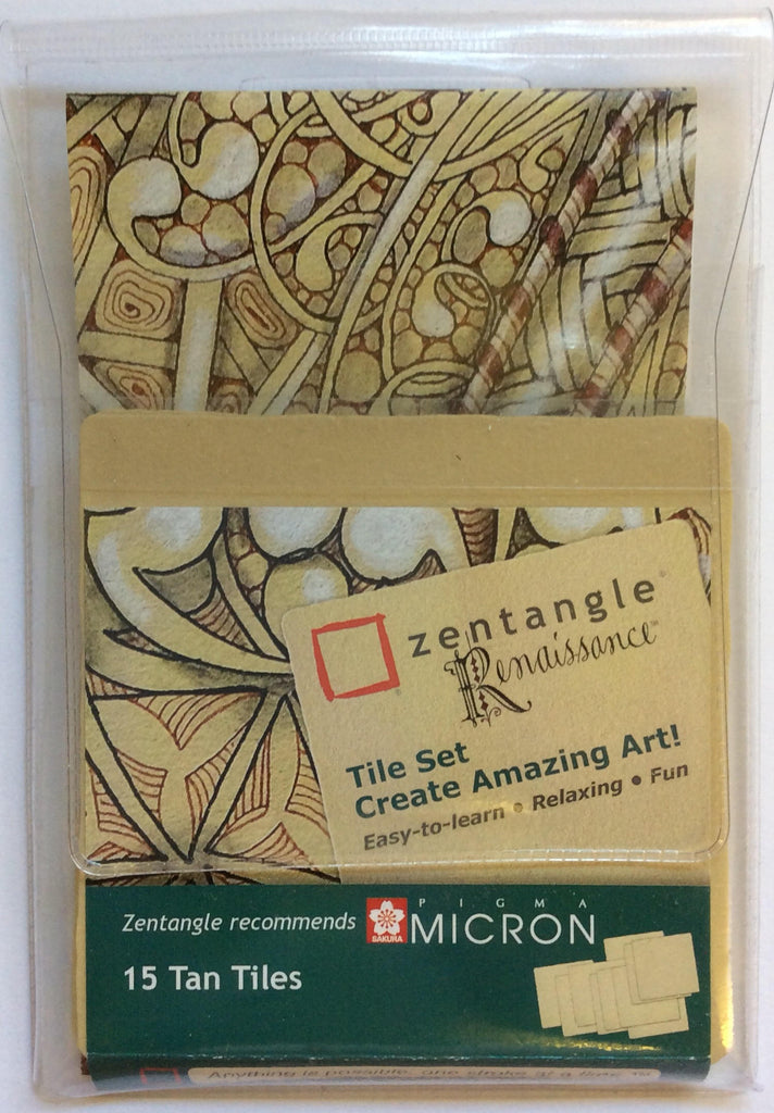 Renaissance Tiles set - 15 tan/brown Zentangle Tiles