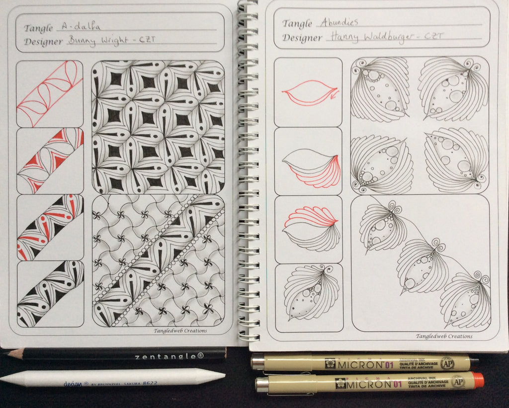 Zentangle workbook, pens and pencil kit