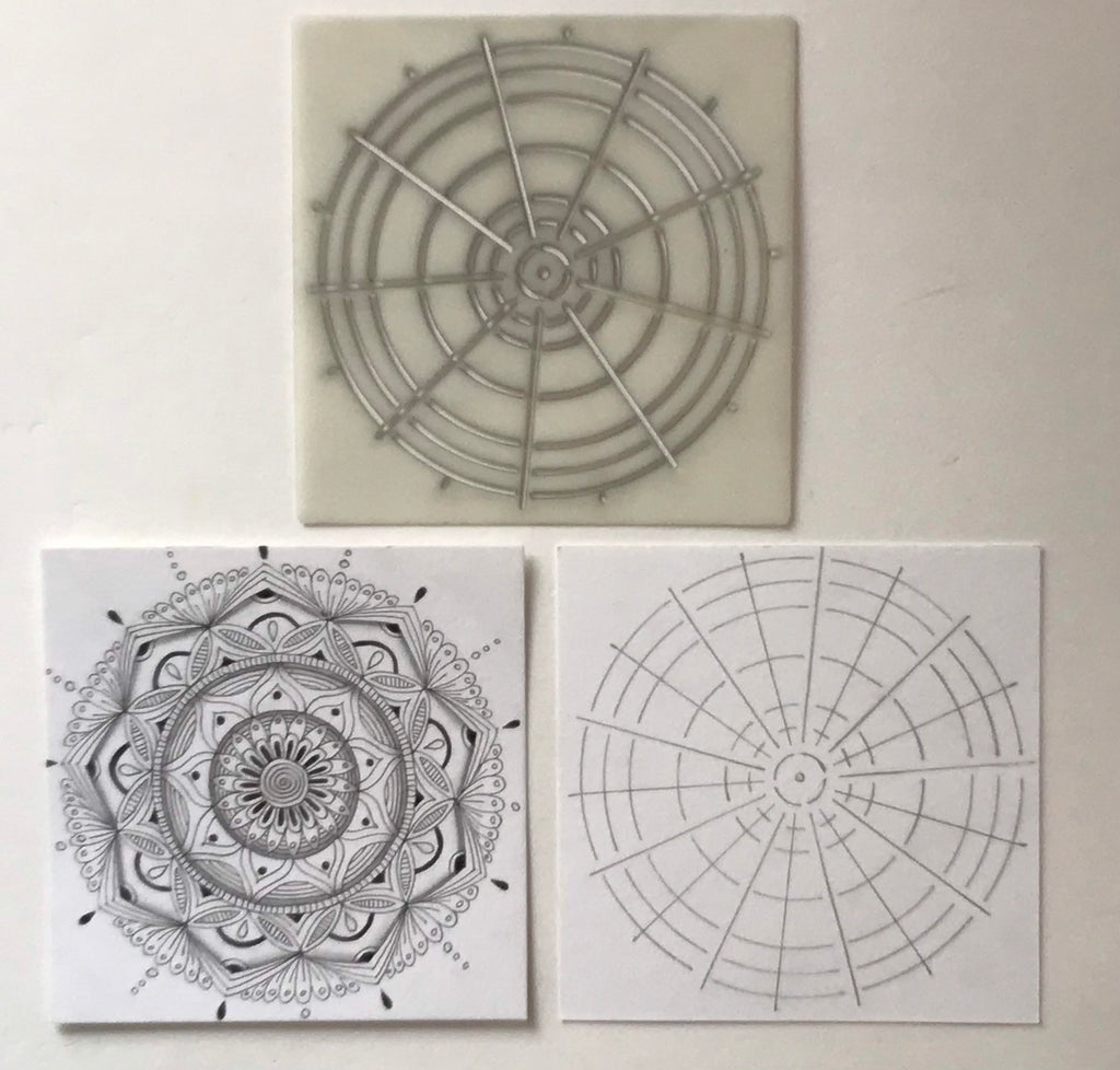 Mandala Art kit box - x20 White square art Tiles