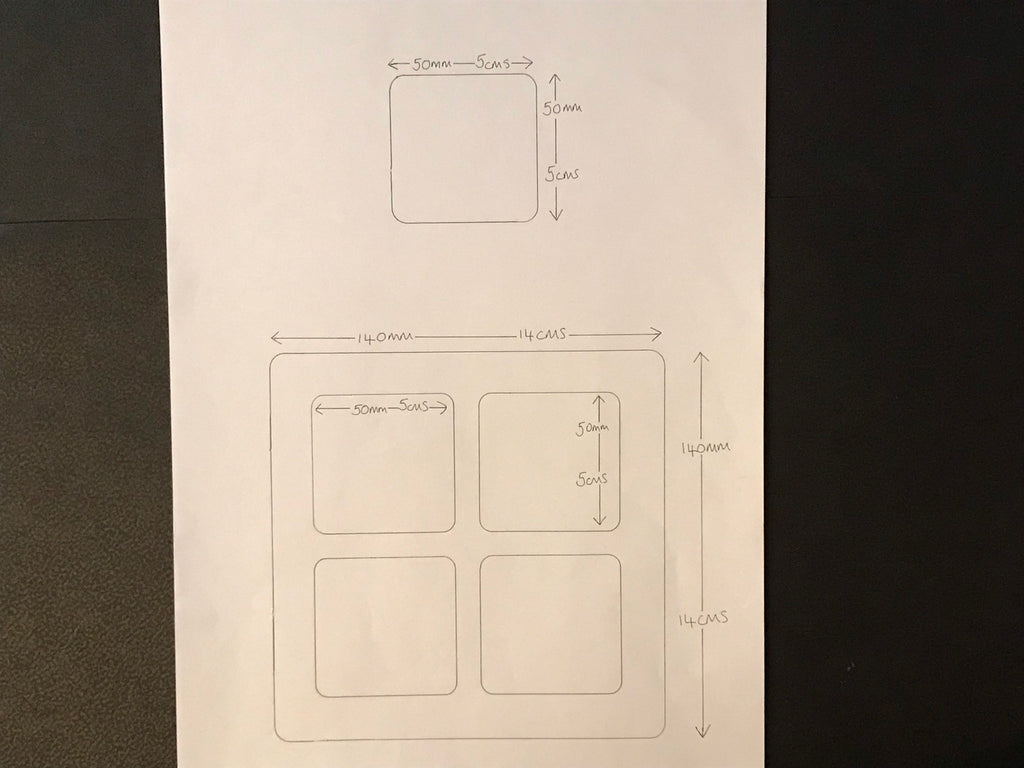 Square stencils. Set of 3 sized reusable square stencils.