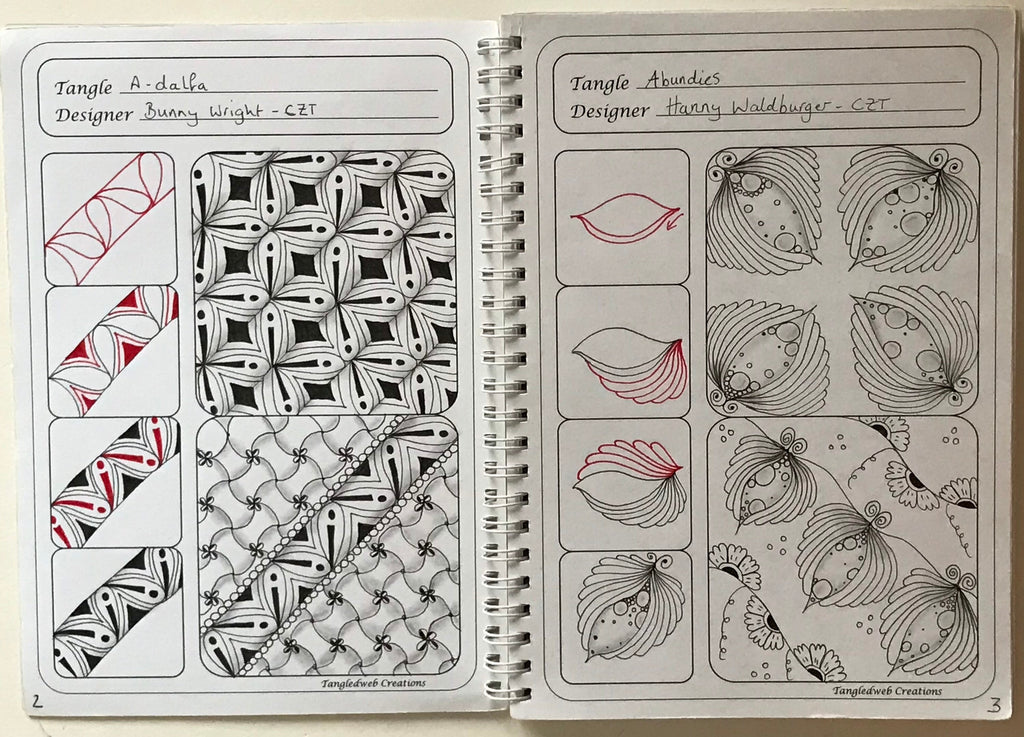 Zentangle art Tangle workbook A5 100 pages