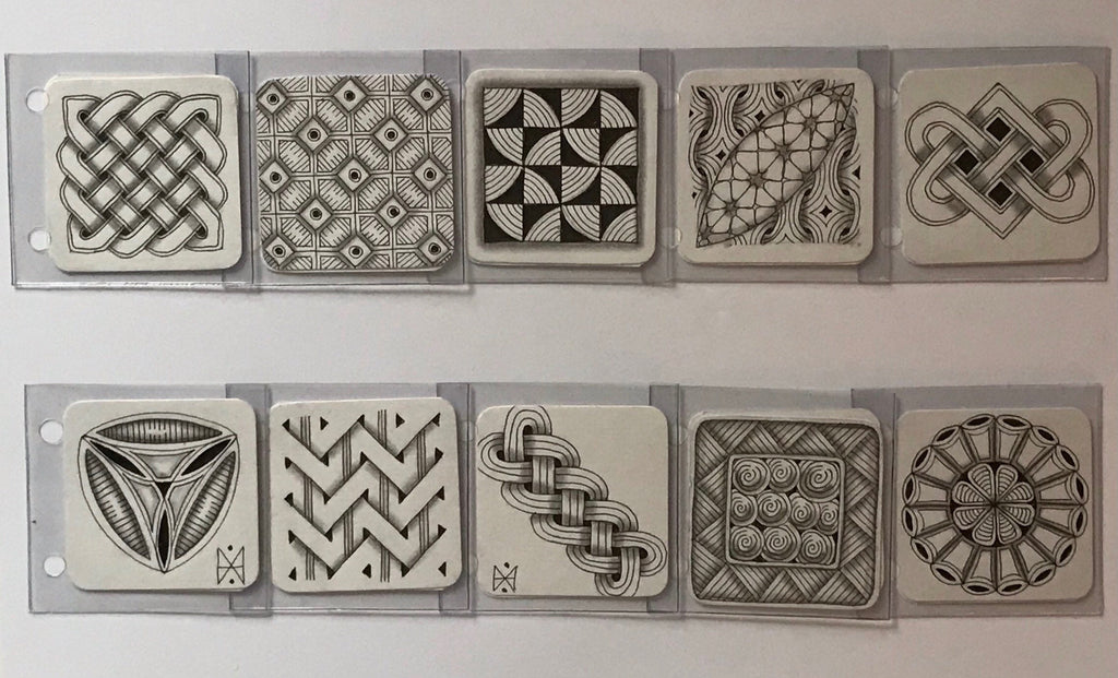 Plywood mini album with clear plastic sleeves mini album for Zentangle Bijou sized Tiles