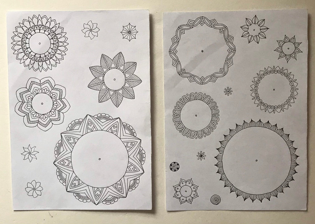 Mandala rubber stamps - set 1&2