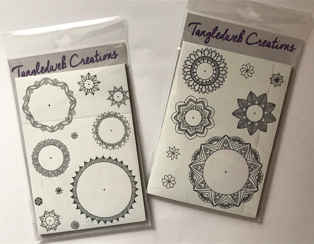 Mandala rubber stamps - set 1&2