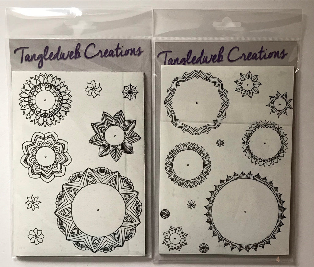 Mandala rubber stamps - set 1&2