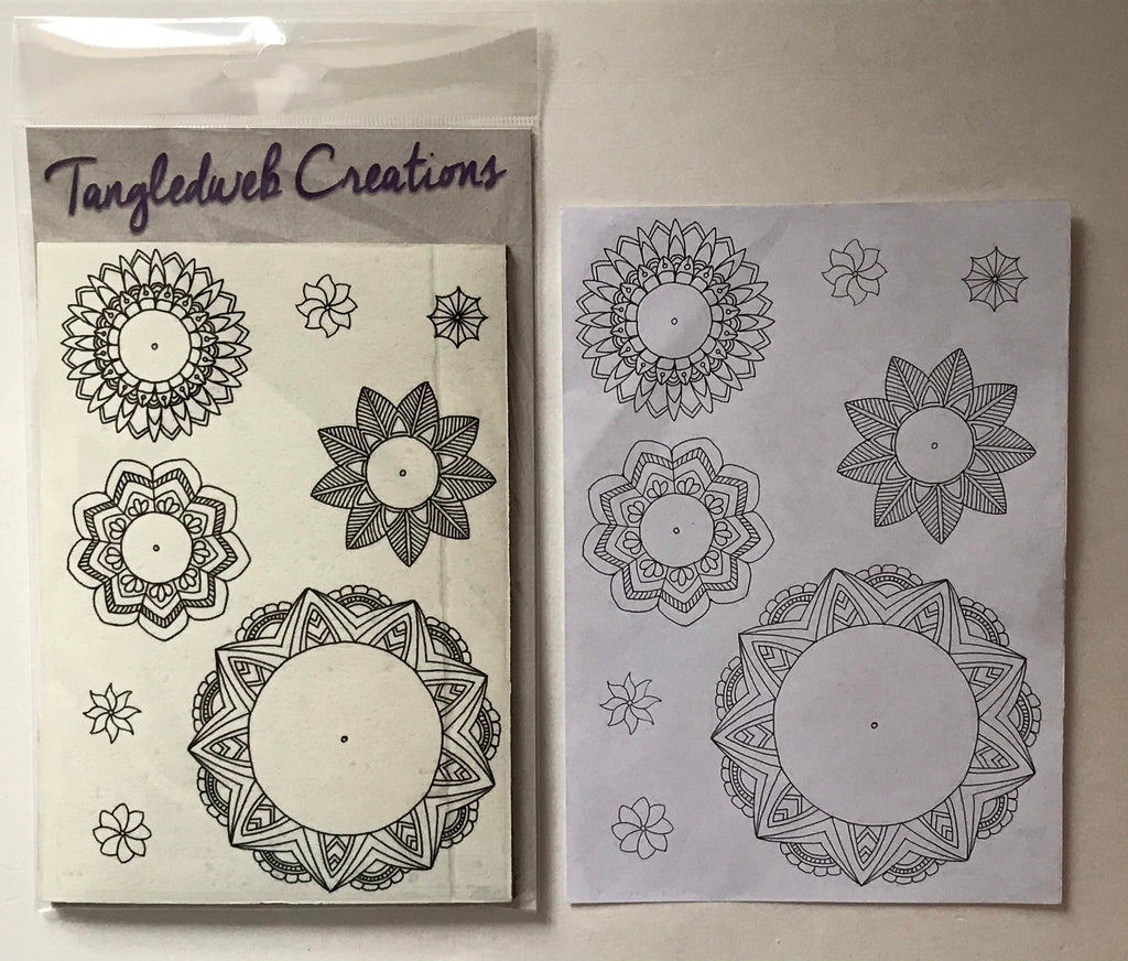 Mandala rubber stamps - set 1&2