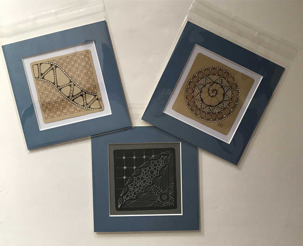 Zentangle mount kit for the Standard and 3Z size official Zentangle Tiles - set of 3