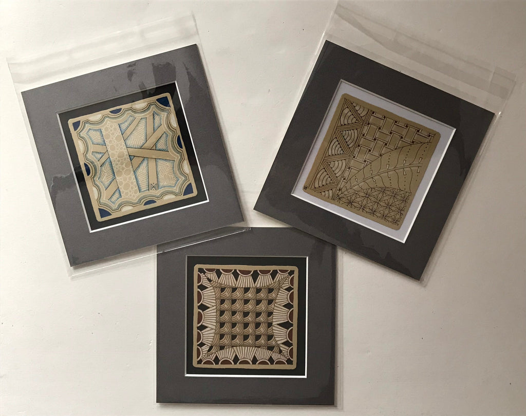 Zentangle mount kit for the Standard and 3Z size official Zentangle Tiles - set of 3