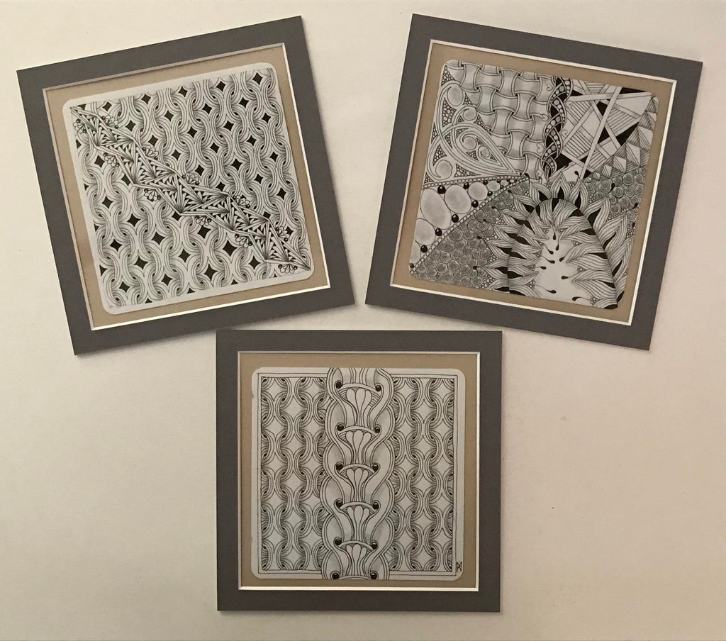 Zentangle mount kit for the Apprentice and Zendala official Zentangle Tiles set of 3