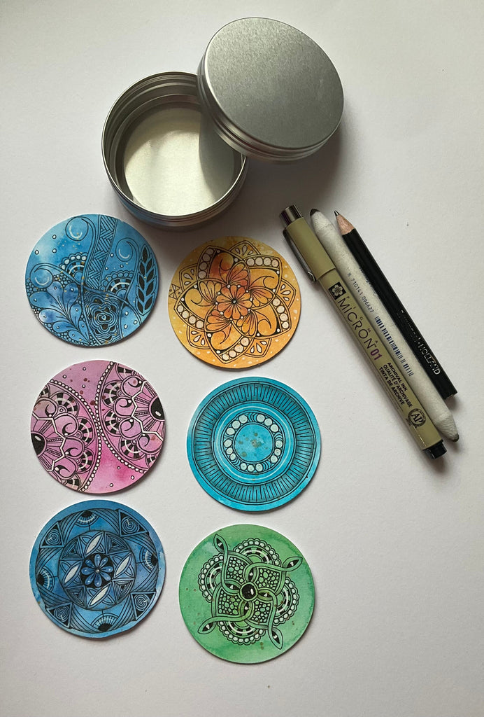 Round tin for Artist Trading Coins