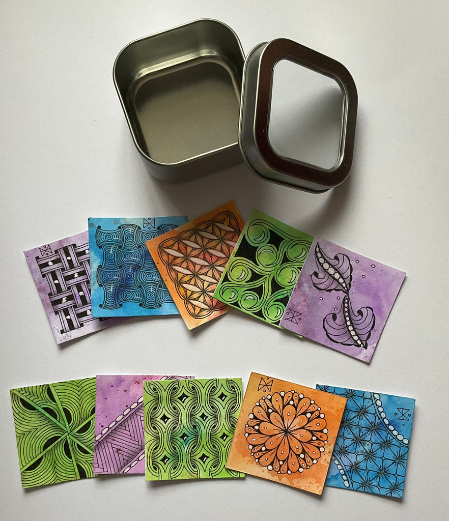 Square tin for Bijou Zentangle size Tiles