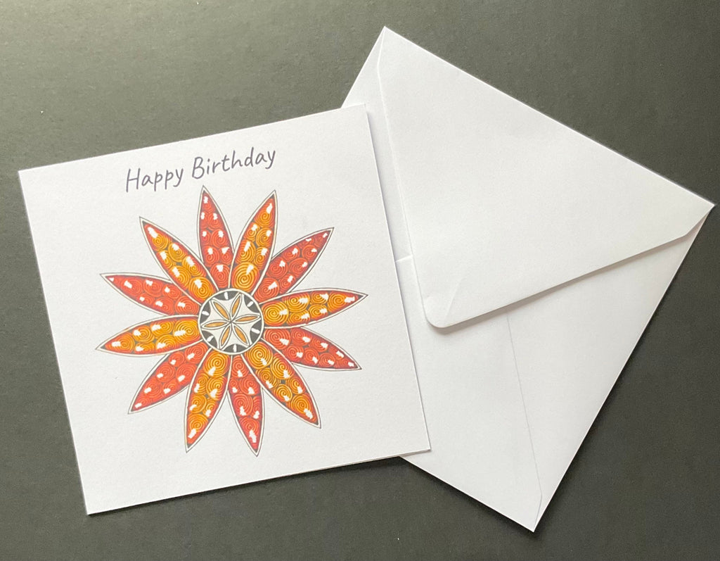 5 coloured mandala greeting cards with envelopes