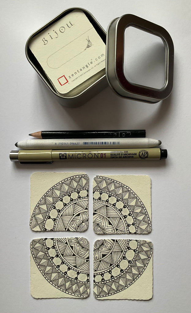 Square tin for Bijou Zentangle size Tiles