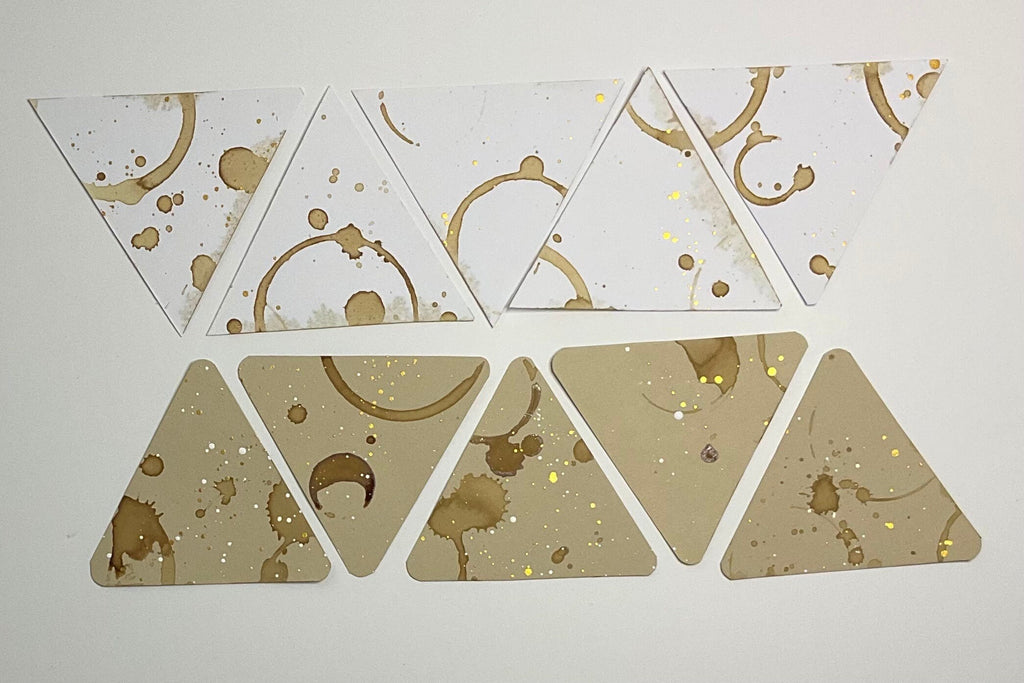 Coffee stained Triangle art Tiles pack of 10