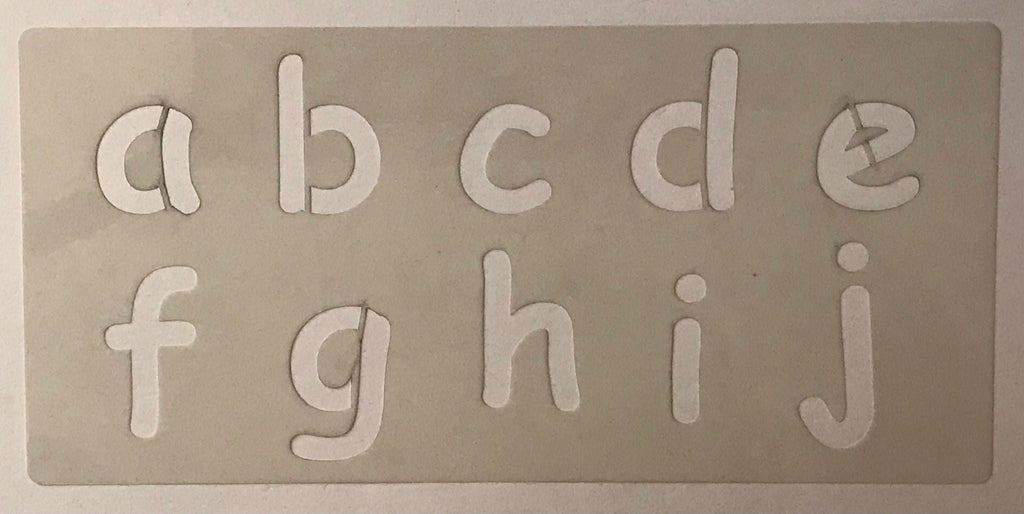 abc stencil set of 3 lower case letters