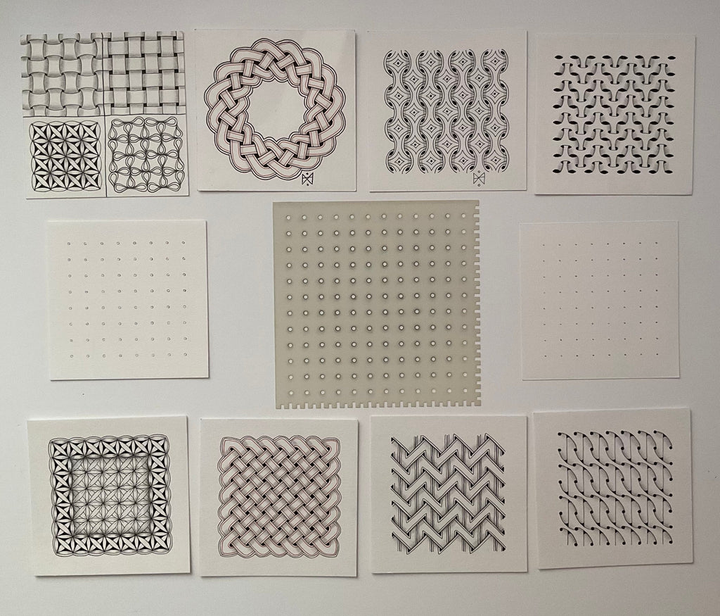 Square dotty plastic reusable stencil 13x13cms,