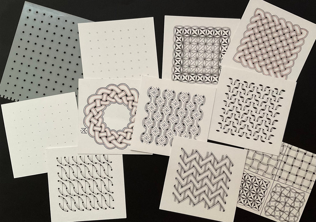 Square dotty plastic reusable stencil 13x13cms,