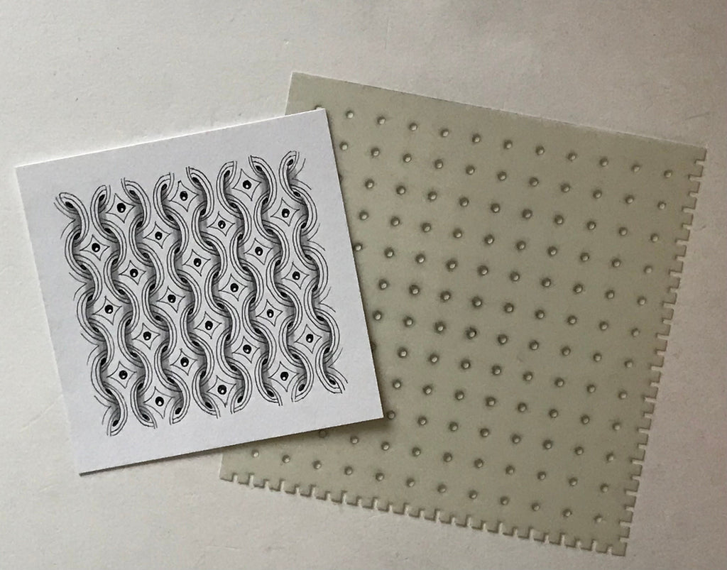 Pair of square stencils, Tic Tac Toe and Dotty plastic reusable stencils for Celtic knots and Zentangle art