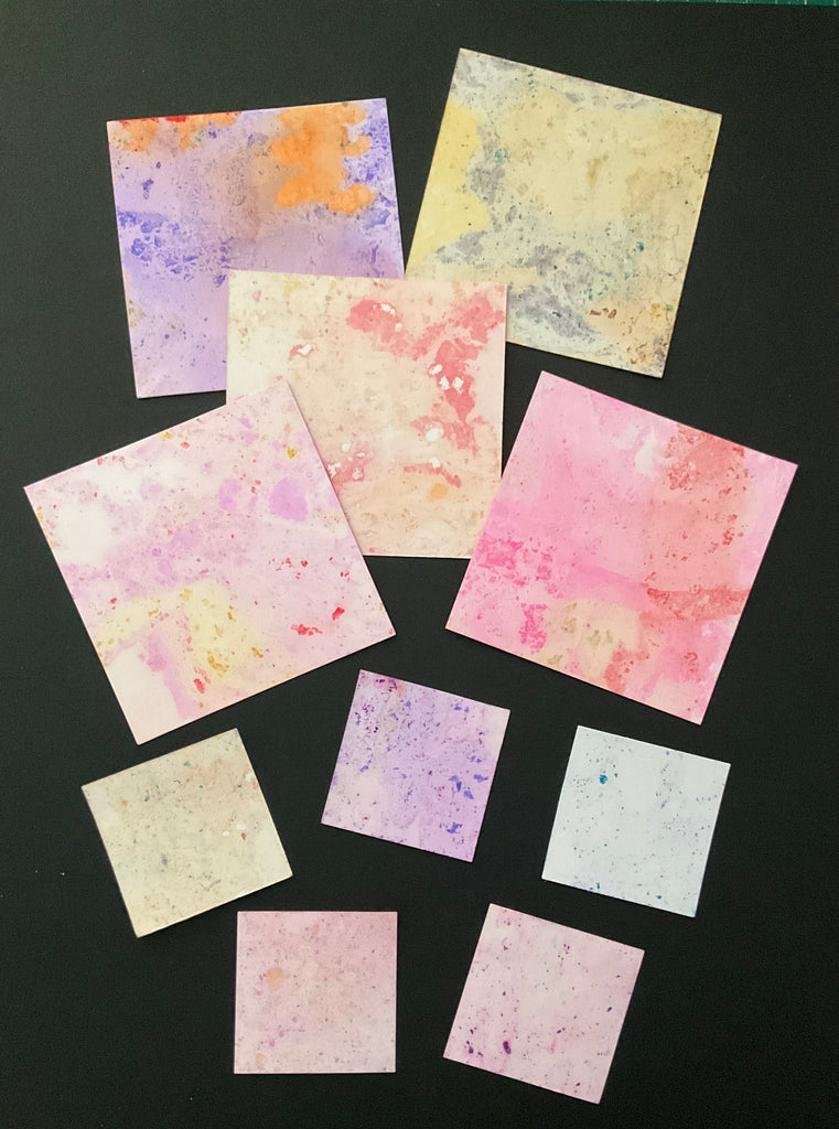 Alcohol inked marbled square tiles pack of 10