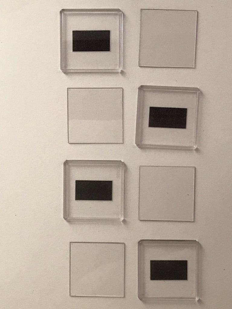 Magnet clear plastic squares - set of 4