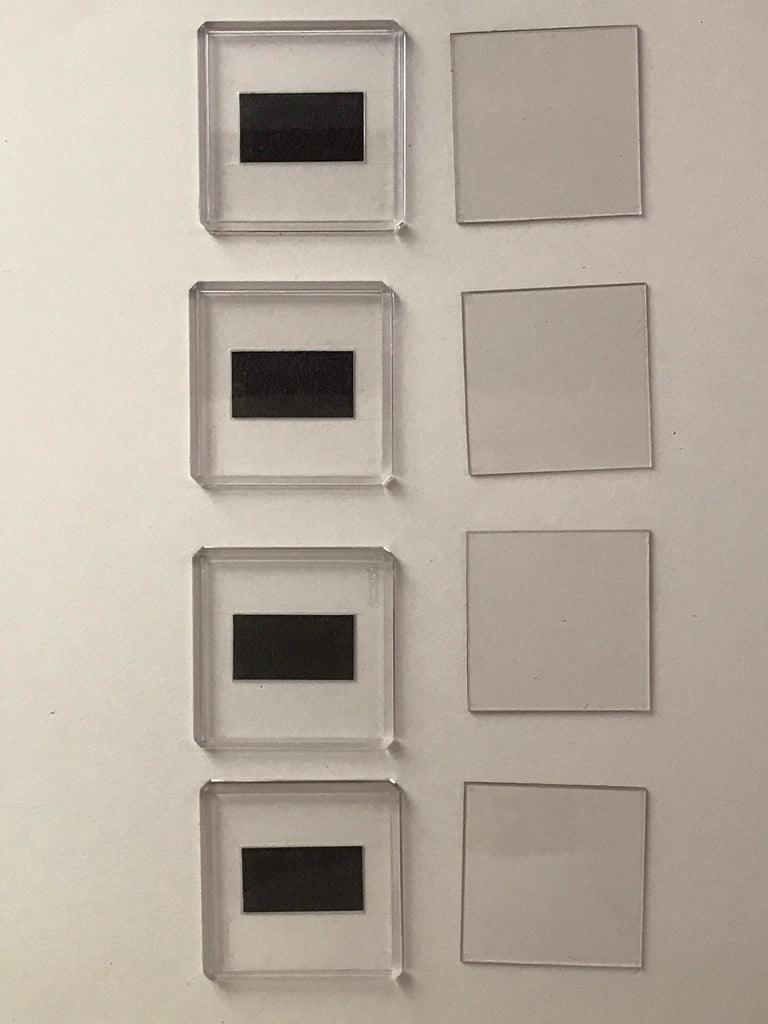 Magnet clear plastic squares - set of 4