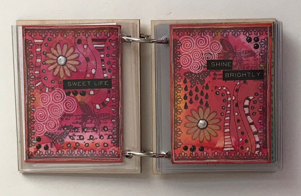Artist Trading Card or Pocket Letters plywood & plastic sleeves mini album