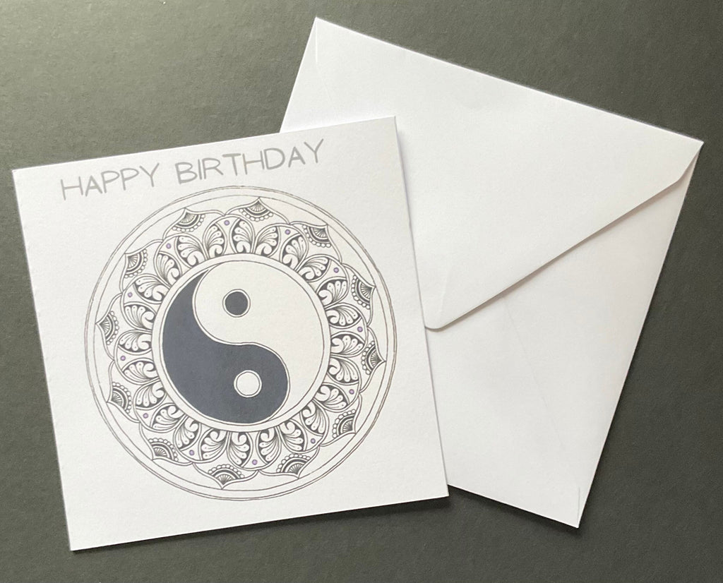 Set of 5 black mandala greetings cards