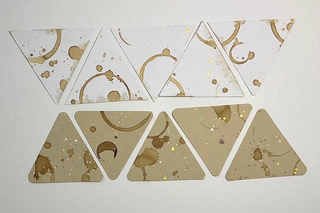 Coffee stained Triangle Tiles pack of 10
